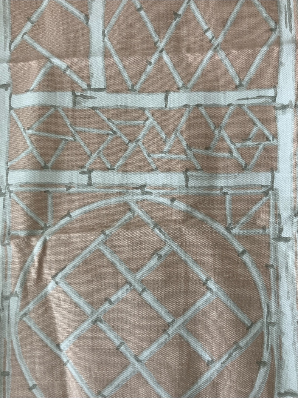 Vintage deadstock 70s bamboo print home decor fabric Kent Bragaline remnant
